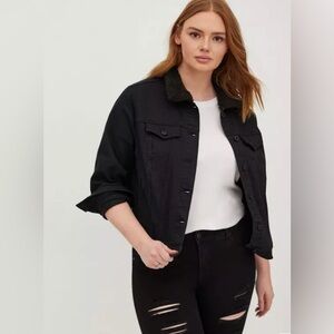 Torrid Trucker with Sherpa Collar - Denim Black